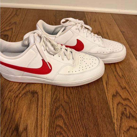 Nike Men's Court Vision White and Red Sneakers - Picture 3 of 13